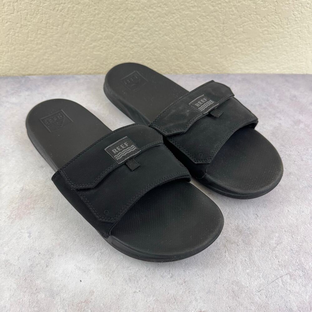 Reef Stash Slides Sandals Mens Size 12 Black Beach Casual Outdoor Summer